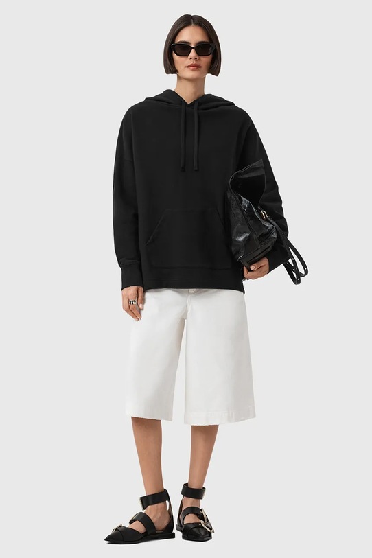 Βαμβακερή μπλούζα AllSaints ETTI W054JD μαύρο