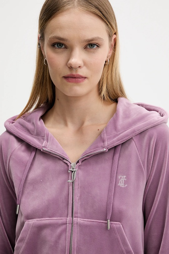 Juicy Couture bluza welurowa fioletowy JCWAS225306