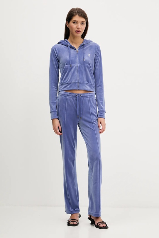 Juicy Couture bluza welurowa JCWAS225306 fioletowy AW25