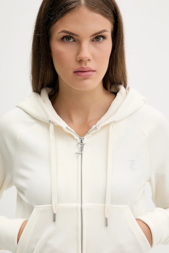 Juicy Couture bluză din velur bej JCWAS225306