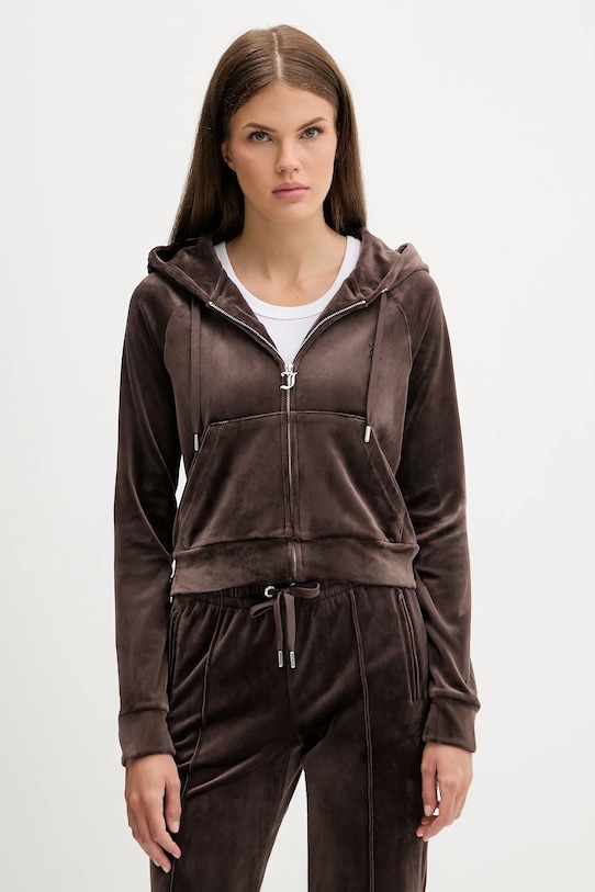 Juicy Couture bluza welurowa brązowy JCWAS225306
