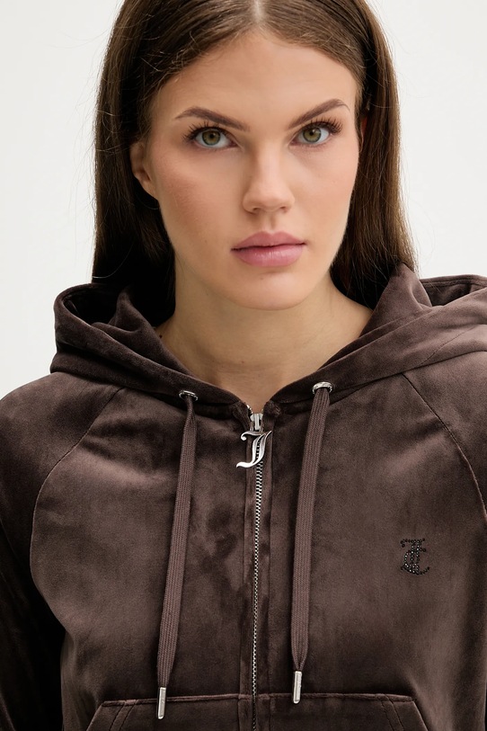 Juicy Couture bluza welurowa JCWAS225306 brązowy
