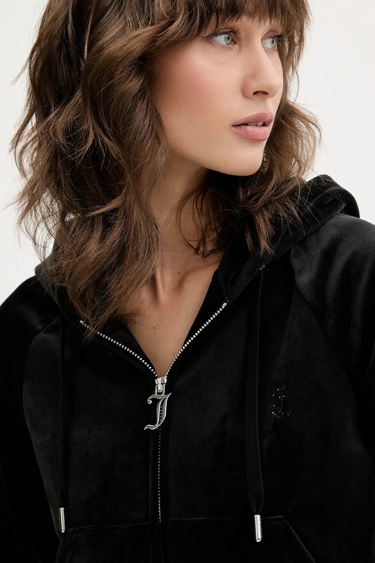 Juicy Couture bluza welurowa czarny JCWAS225306