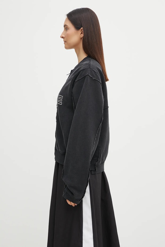 Pamučna dukserica Martine Rose Shrunken Zip Up Crew 670JS01002CW crna AW25