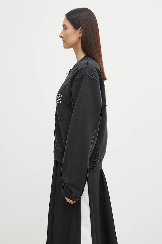 Martine Rose bluza bawełniana Shrunken Zip Up Crew 670JS01002CW czarny AW25