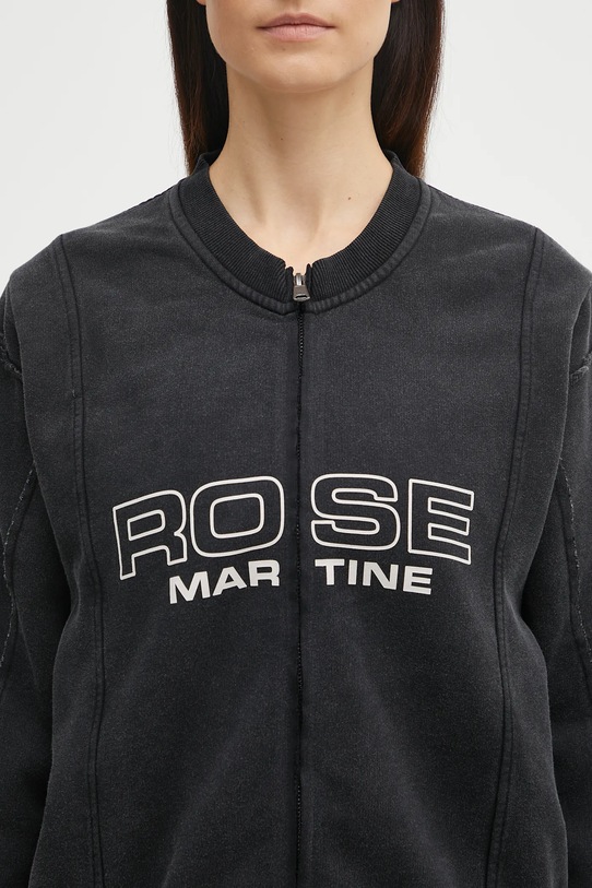 Martine Rose bluza bawełniana Shrunken Zip Up Crew czarny 670JS01002CW