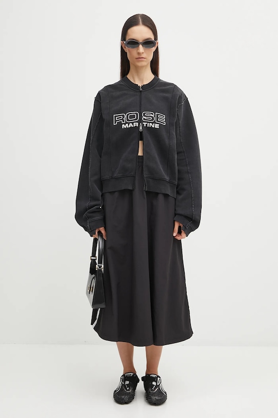 Martine Rose bluza bawełniana Shrunken Zip Up Crew 670JS01002CW czarny