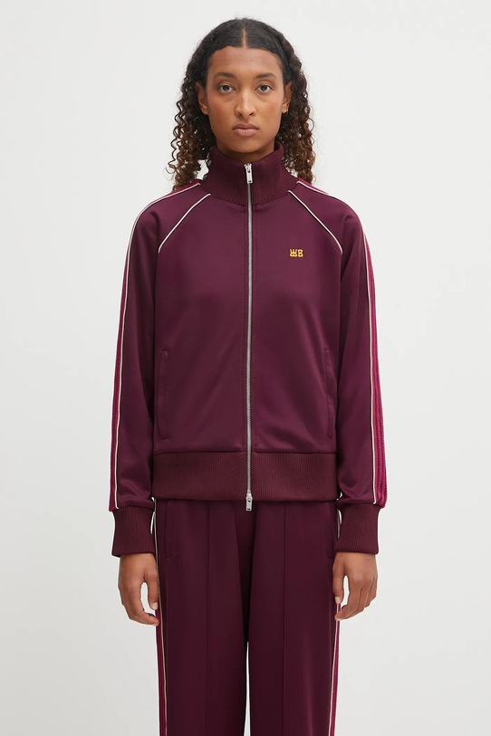 Wales Bonner bluza Mantra Track Top pozostałe bordowy WA25JE01.JE10.350