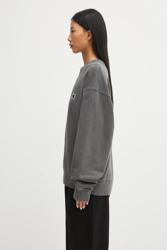 Carhartt WIP bluza bawełniana W' Nelson Sweatshirt I029537.89GD szary AW25