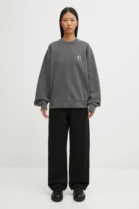 Carhartt WIP bluza bawełniana W' Nelson Sweatshirt I029537.89GD szary