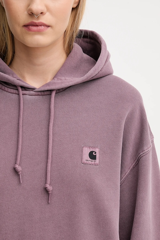 Carhartt WIP bluza bawełniana W' Hooded Nelson Sweat fioletowy I032741.33IGD