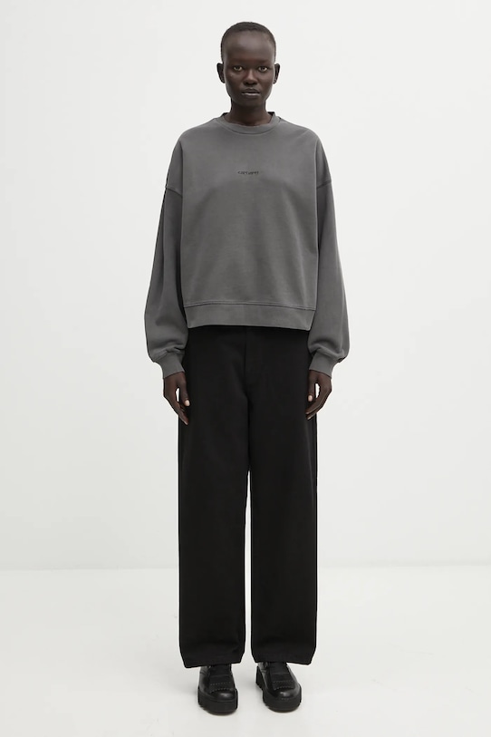 Памучен суичър Carhartt WIP W' Benton Sweat I034511.87GD сив