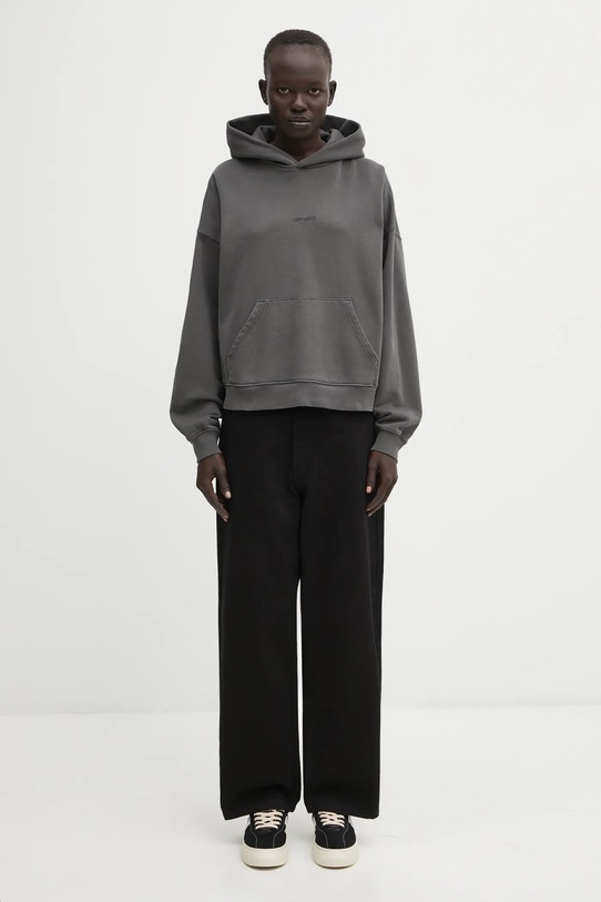 Carhartt WIP hanorac de bumbac W' Hooded Benton Sweat I034512.87GD gri