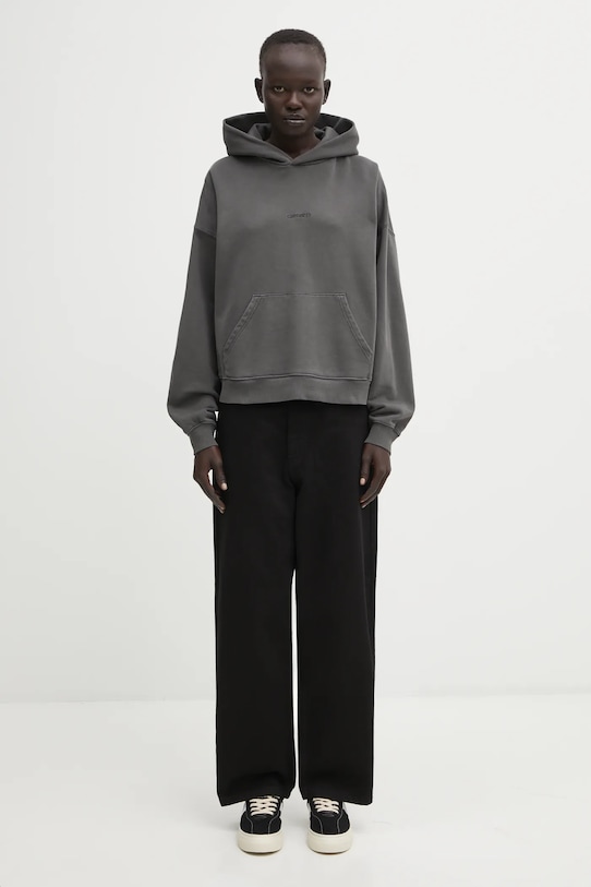 Carhartt WIP hanorac de bumbac W' Hooded Benton Sweat I034512.87GD gri