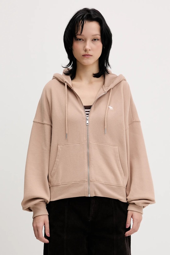 Abercrombie & Fitch bluza z kapturem beżowy KI152.5417.420