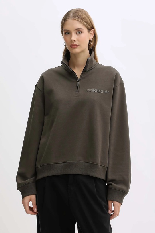 Μπλούζα adidas Originals Essentials χωρίς κουκούλα καφέ JW1025