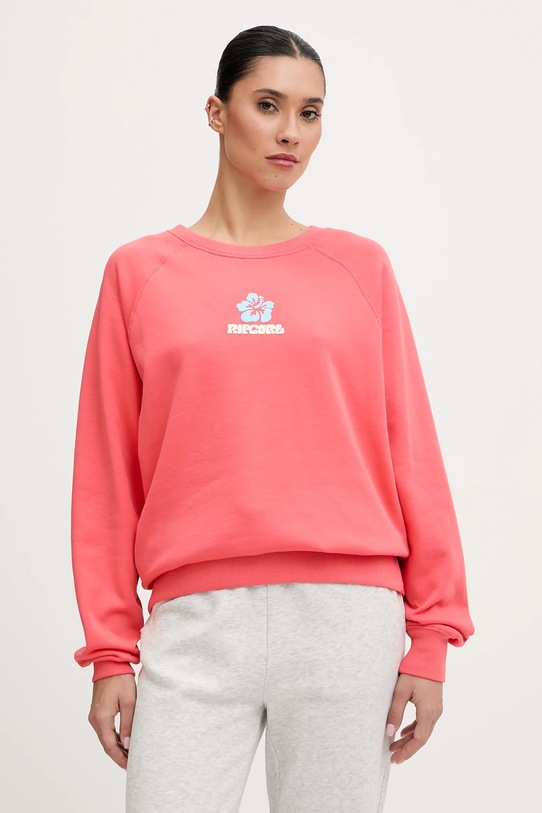 Odzież Rip Curl bluza bawełniana LUXE SURF 0ARWFL różowy