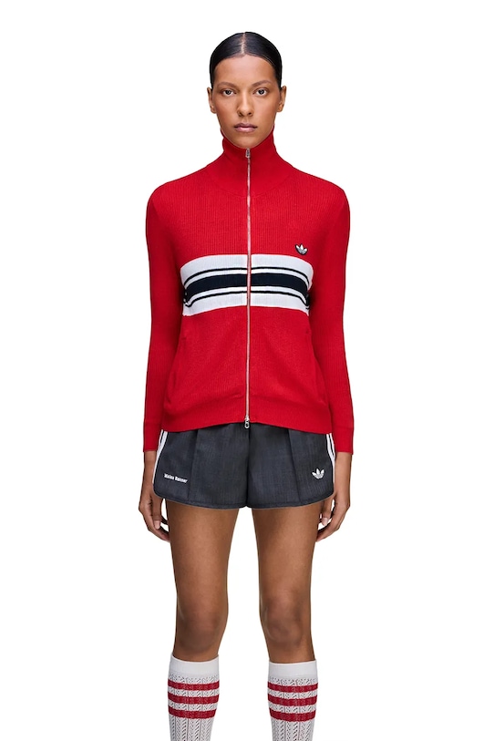 Kardigan adidas Originals x Wales Bonner W Knit Tt vzorovaný červená KB2294