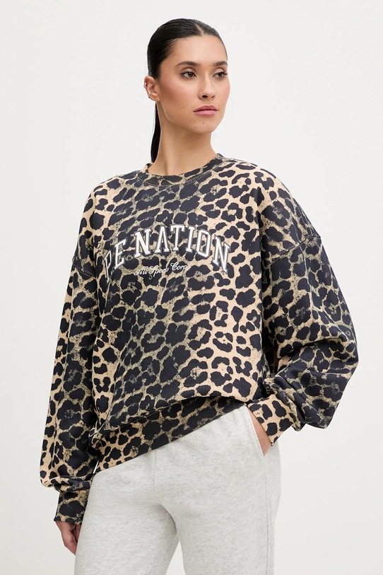 P.E Nation bluza bawełniana Heritage wzorzyste brązowy 253F115.MULTI