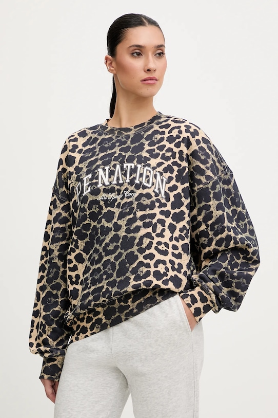 P.E Nation bluza bawełniana Heritage wzorzyste brązowy 253F115.MULTI