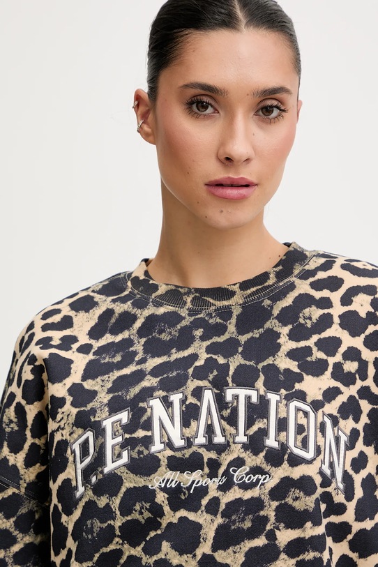 P.E Nation bluza bawełniana Heritage brązowy 253F115.MULTI