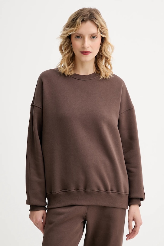 Mikina MUUV. MUUV. x Answear bez kapucne hnedá BLUZA.CREWNECK.RAIZ