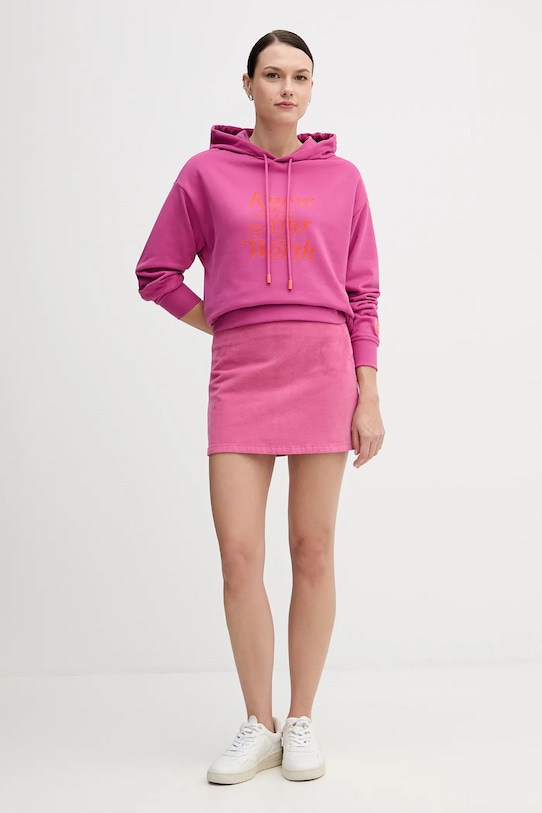 United Colors of Benetton bluza 3WNWD201C różowy AW25