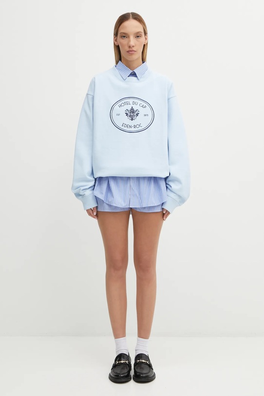 Sporty & Rich bluza bawełniana Eden Crest Embroidered ST07160621BL90 niebieski