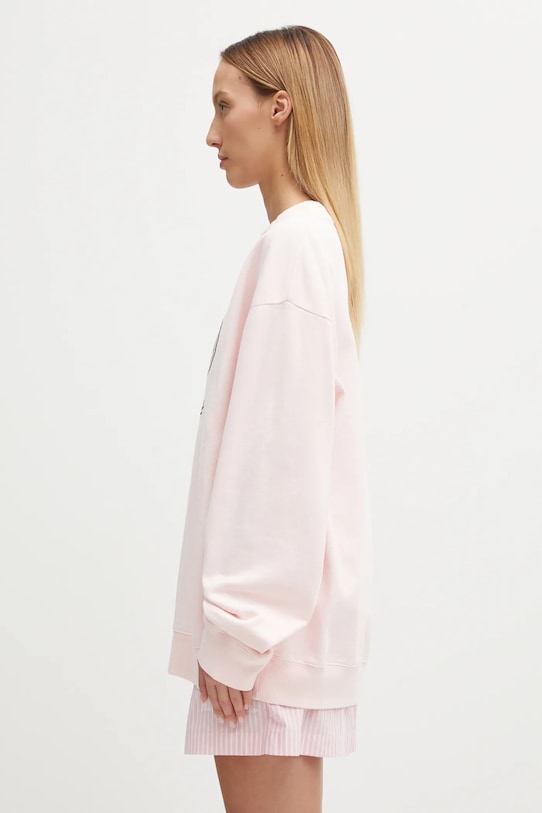 Sporty & Rich bluza bawełniana Eden Crest Embroidered ST07160621P140 różowy AW25