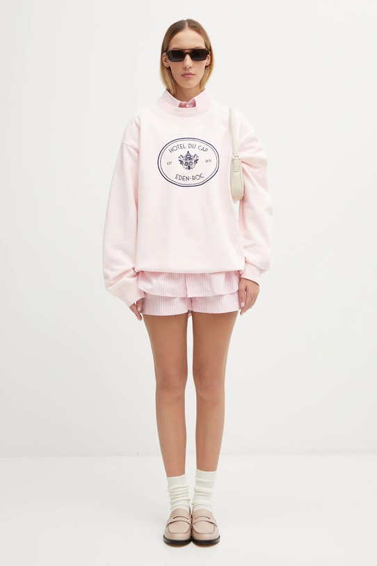 Sporty & Rich bluza bawełniana Eden Crest Embroidered ST07160621P140 różowy