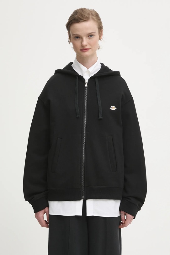 Fiorucci bluza bawełniana Angel Patch Regular Fit Zip Up bawełna czarny W02FPSZI397CJ05BK01
