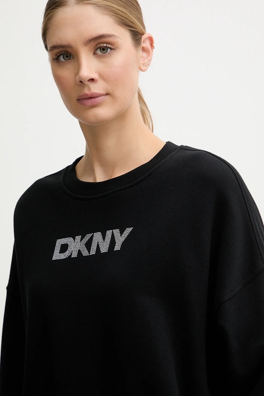 Dkny bluza bawełniana LOGO TERRY czarny DP5T1370