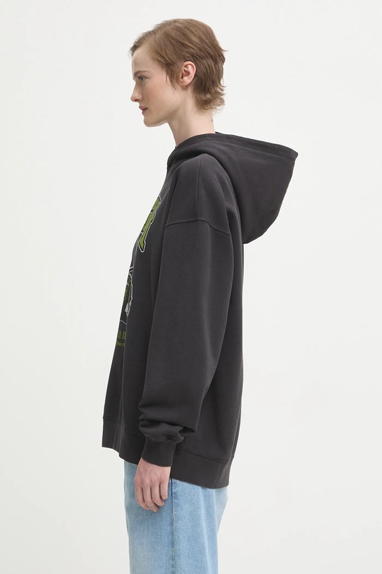 Хлопковая кофта GANNI Isoli Cherries Oversized T4285 серый AW25