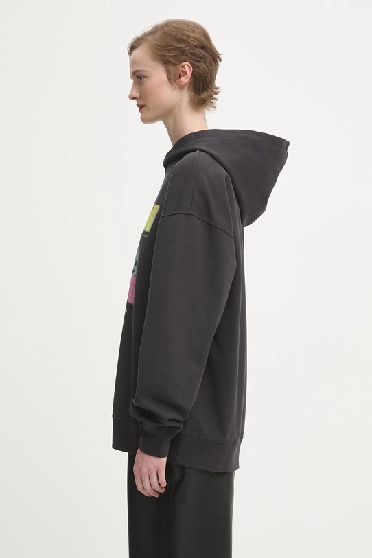 Хлопковая кофта GANNI Isoli Oversized T4360 серый AW25
