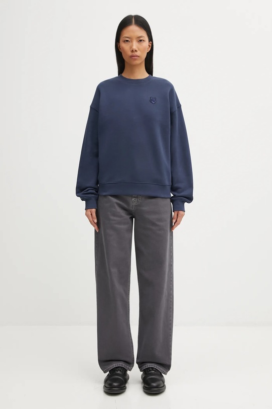 Maison Kitsuné bluza bawełniana Bold Fox Head Patch MW00315KM0321 granatowy