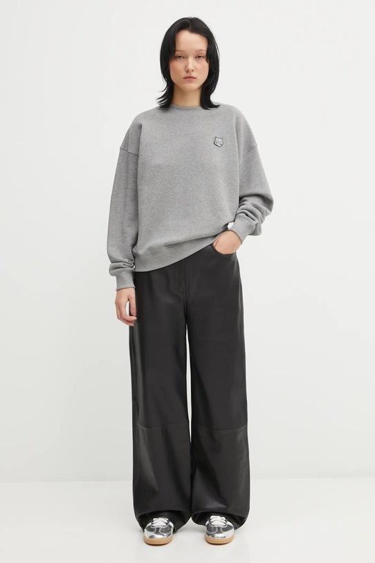 Maison Kitsuné bluza bawełniana Bold Fox Head Patch MW00315KM0321 szary