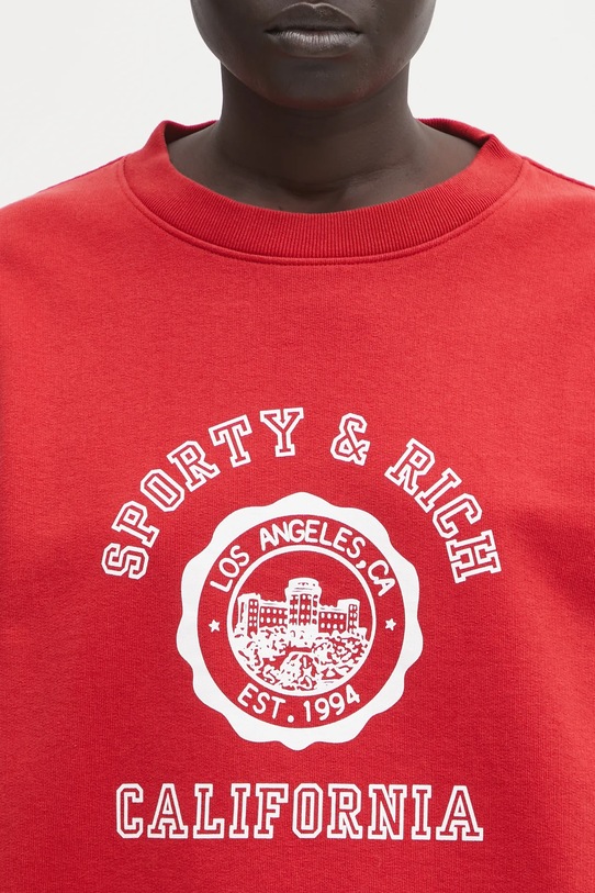 Sporty & Rich bluza bawełniana California Emblem czerwony ST07164033RE15