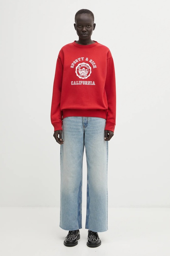 Sporty & Rich bluza bawełniana California Emblem ST07164033RE15 czerwony