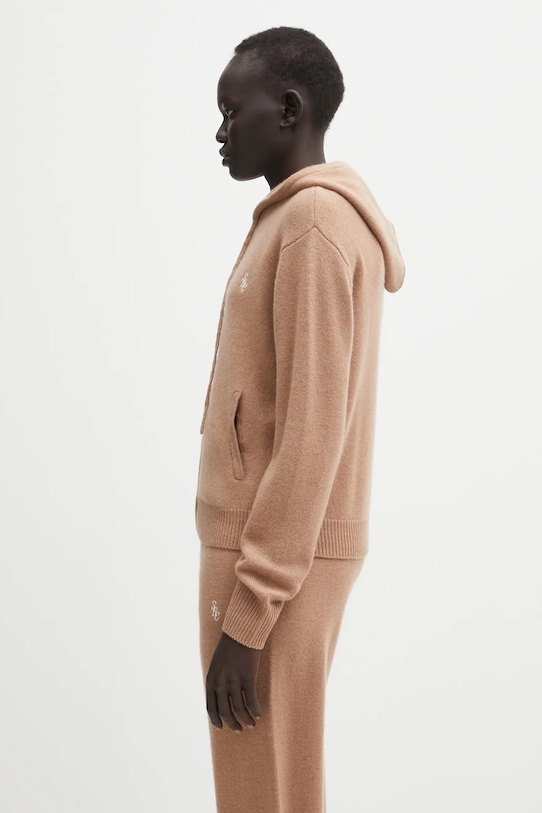 Sporty & Rich kardigan wełniany SRC Cashmere CA00264302BE02 brązowy AW25