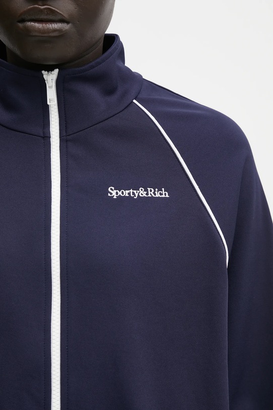 Sporty & Rich bluza Serif Logo Retro Track granatowy JA06664300BL107