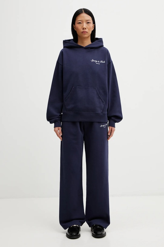 Sporty & Rich bluza bawełniana Syracuse ST09166328BL106 granatowy