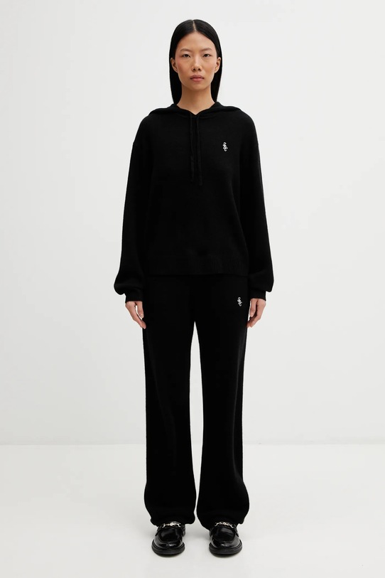 Vlněný svetr Sporty & Rich SRC Cashmere WS01367302BA01 černá