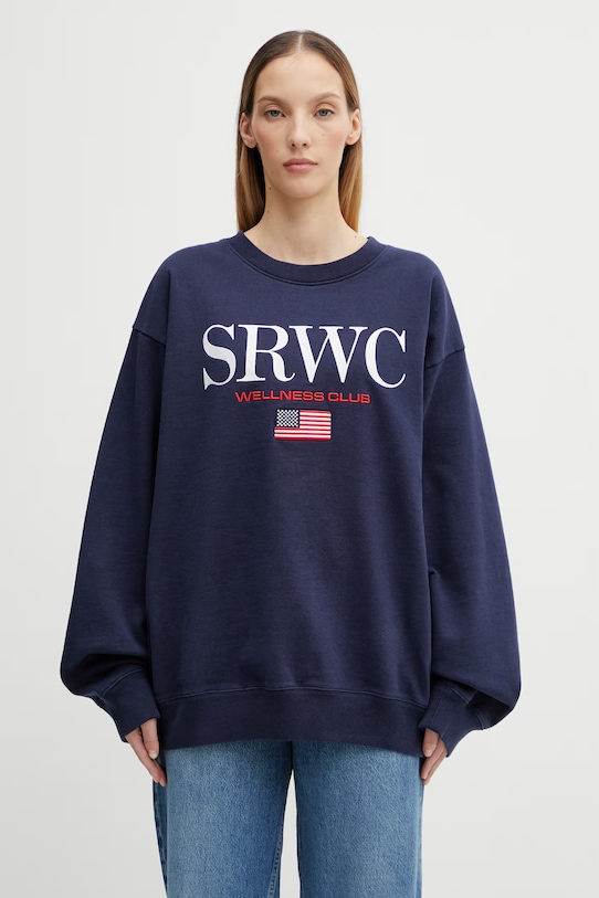 Sporty & Rich bluza bawełniana Nautical Embroidered bawełna granatowy ST07163177BL106