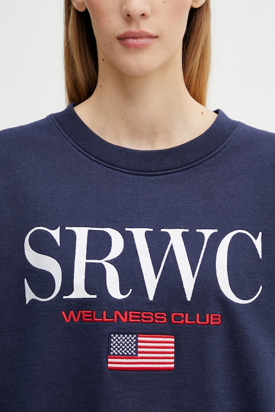 Sporty & Rich bluza bawełniana Nautical Embroidered granatowy ST07163177BL106