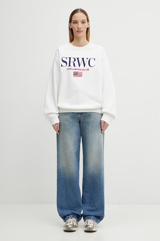 Sporty & Rich bluza bawełniana Nautical Embroidered ST07163177WH01 beżowy