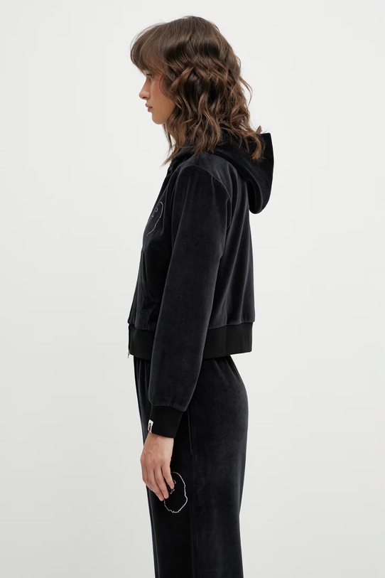 A Bathing Ape bluza welurowa Crystal Stone Ape Head 001ZPL802005L czarny AW25