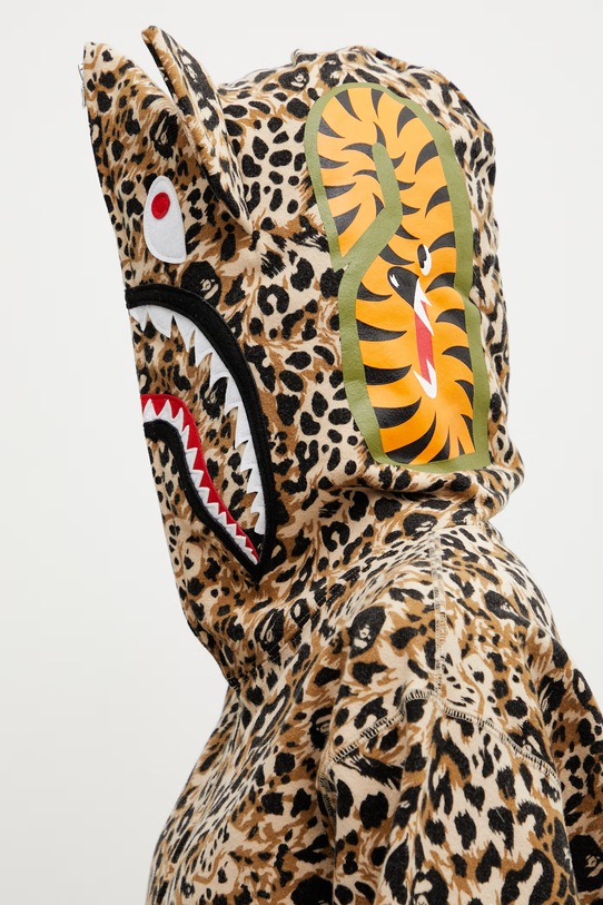 A Bathing Ape bluza bawełniana Milo Shark 002ZPL802001L beżowy