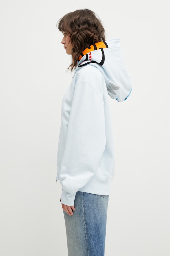 A Bathing Ape bluza bawełniana Milo Shark 002ZPL802013L niebieski AW25