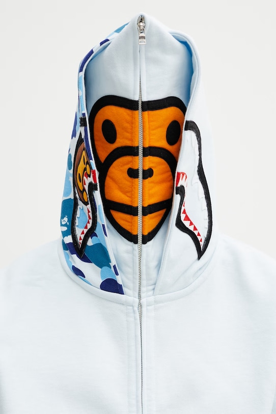 A Bathing Ape bluza bawełniana Milo Shark niebieski 002ZPL802013L