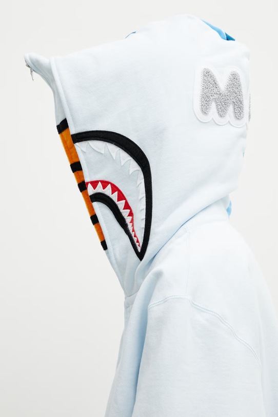 A Bathing Ape bluza bawełniana Milo Shark 002ZPL802013L niebieski